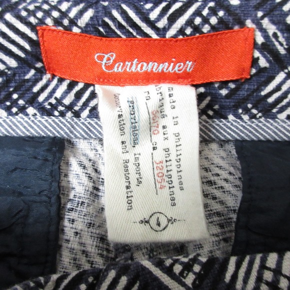Anthropologie Cartonnier Charlie Ankle Pants Geometric Print Navy Blue 8 - Picture 7 of 9